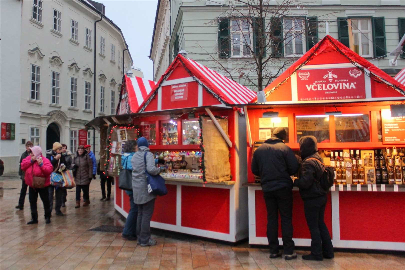 A stall at a Christmas market in Bratislava (Alamy/PA)