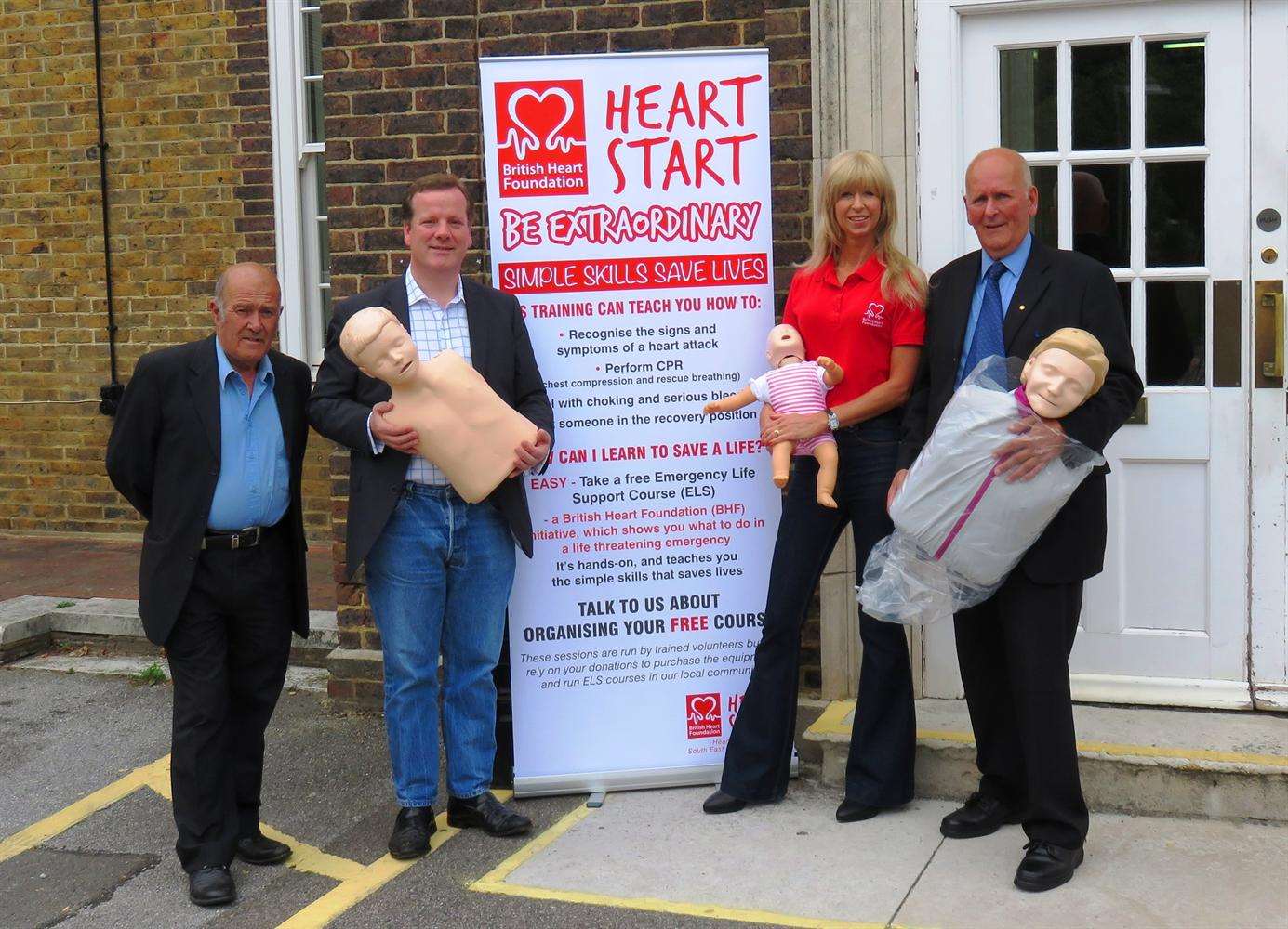 Cllr Wayne Elliott, Deal MP Charlie Elphicke, Beverley-Jayne Last and Adrian Friend with the new manikins.