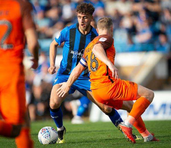 Substitute Bradley Stevenson takes on Sam Mantom Picture: Ady Kerry (4771583)