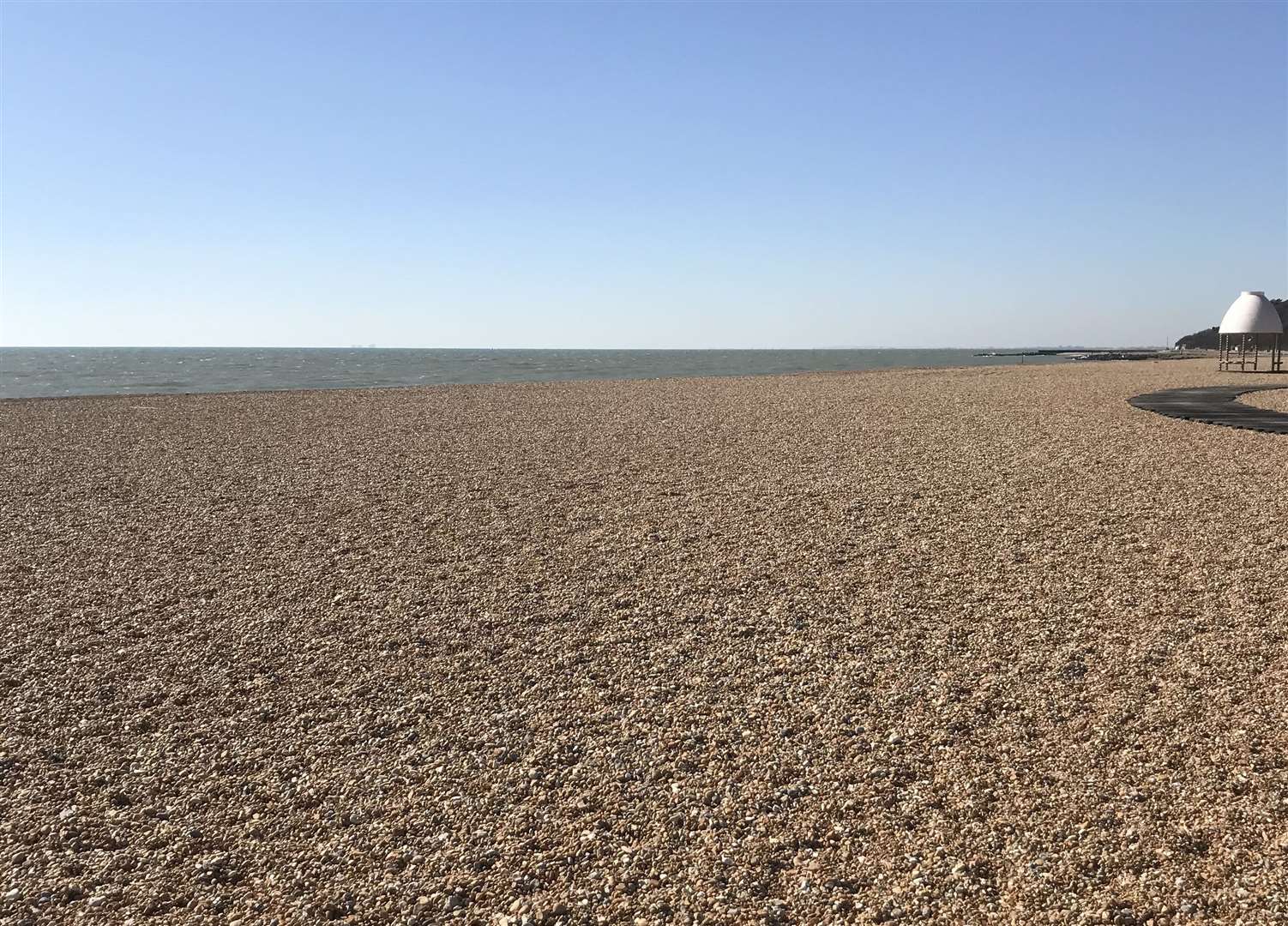 Folkestone beach, just right of the harbour arm