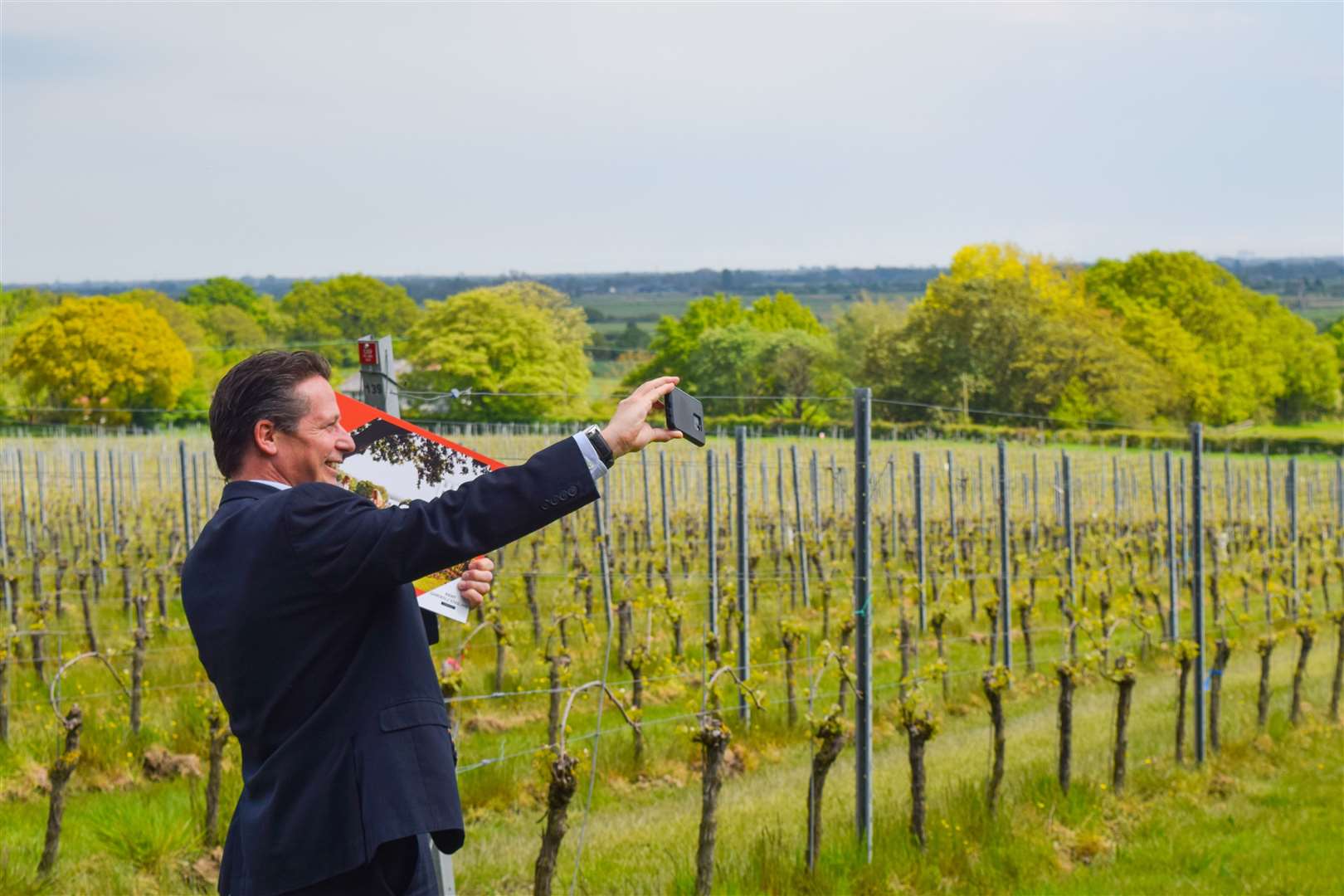 Tourism Minister Nigel Huddleston visits the Gusbourne Estate in Appledore