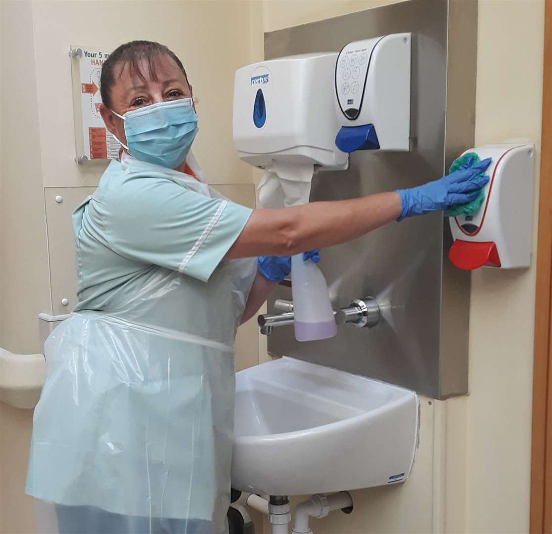 Housekeeper Michelle Aldous keeping things spotless. Picture: ellenor