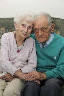 Lillian and Sid Gibbons, of St Richard's Road, Deal, celebrate their 70th anniversary