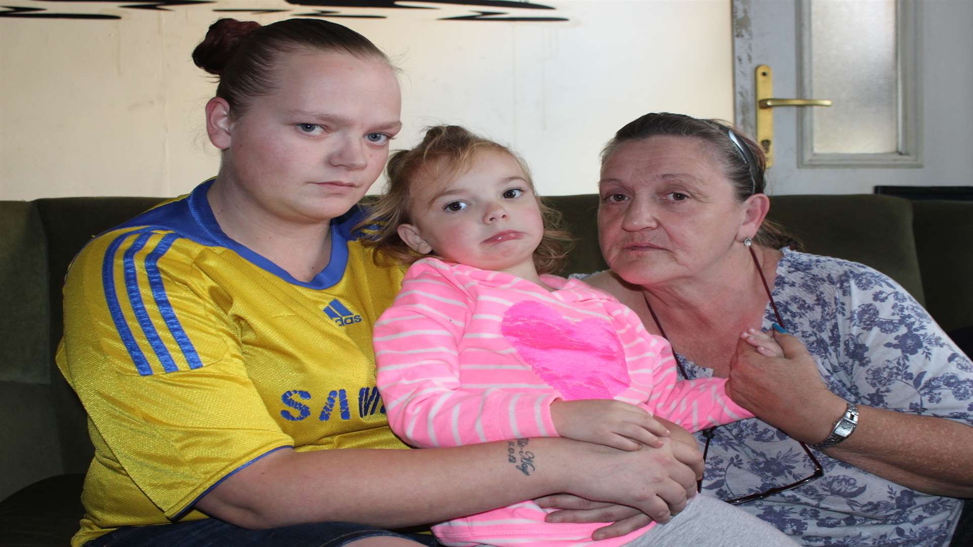 Ellie, three, with her mum Louise Coleman and her gran Jennie Coleman