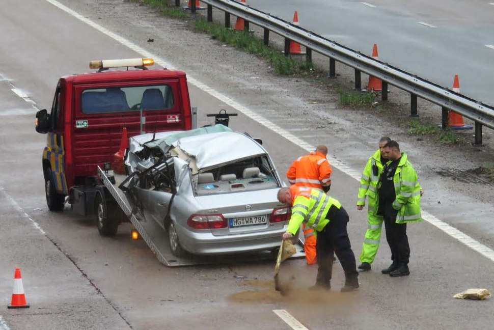 Vehicle recovery is underway. Picture: Andy Clark