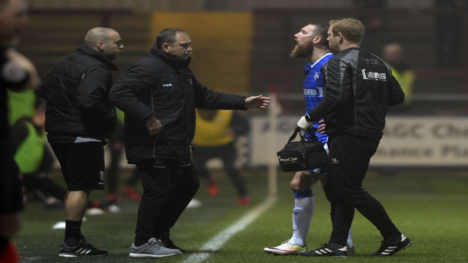 Anguish for Gills midfielder Scott Wagstaff after going off injured Picture: Barry Goodwin