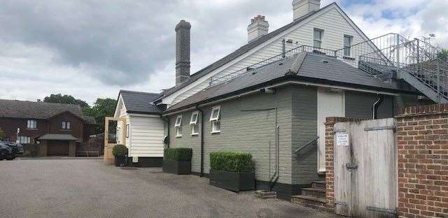 There’s an entrance to the pub garden leading from the car park. The kitchen’s storeroom is also at the far end of the car park.