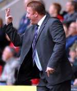 Ronnie Jepson tries to get instructions to his team. Picture: BARRY GOODWIN