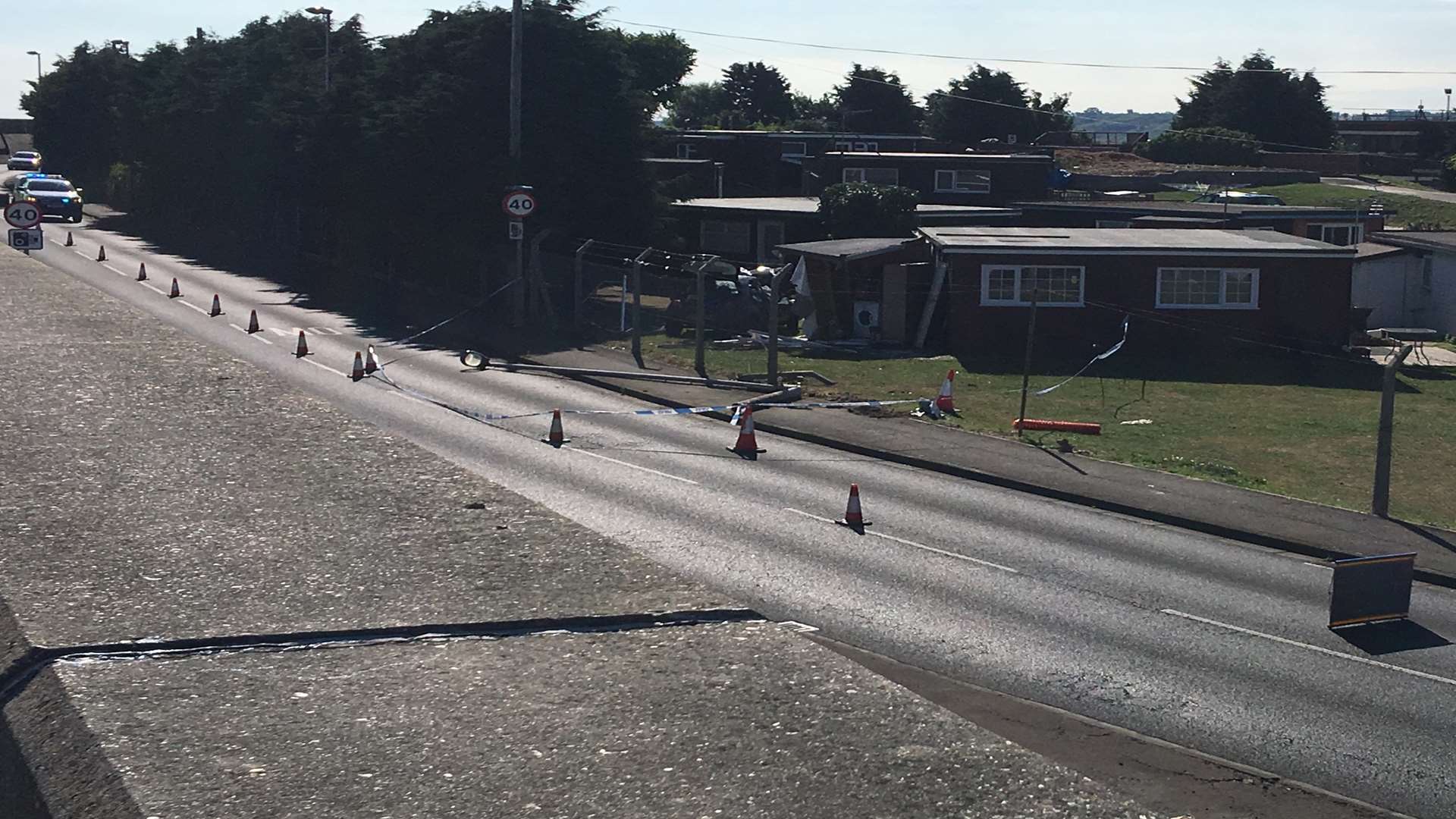 The scene of the crash on Marine Parade