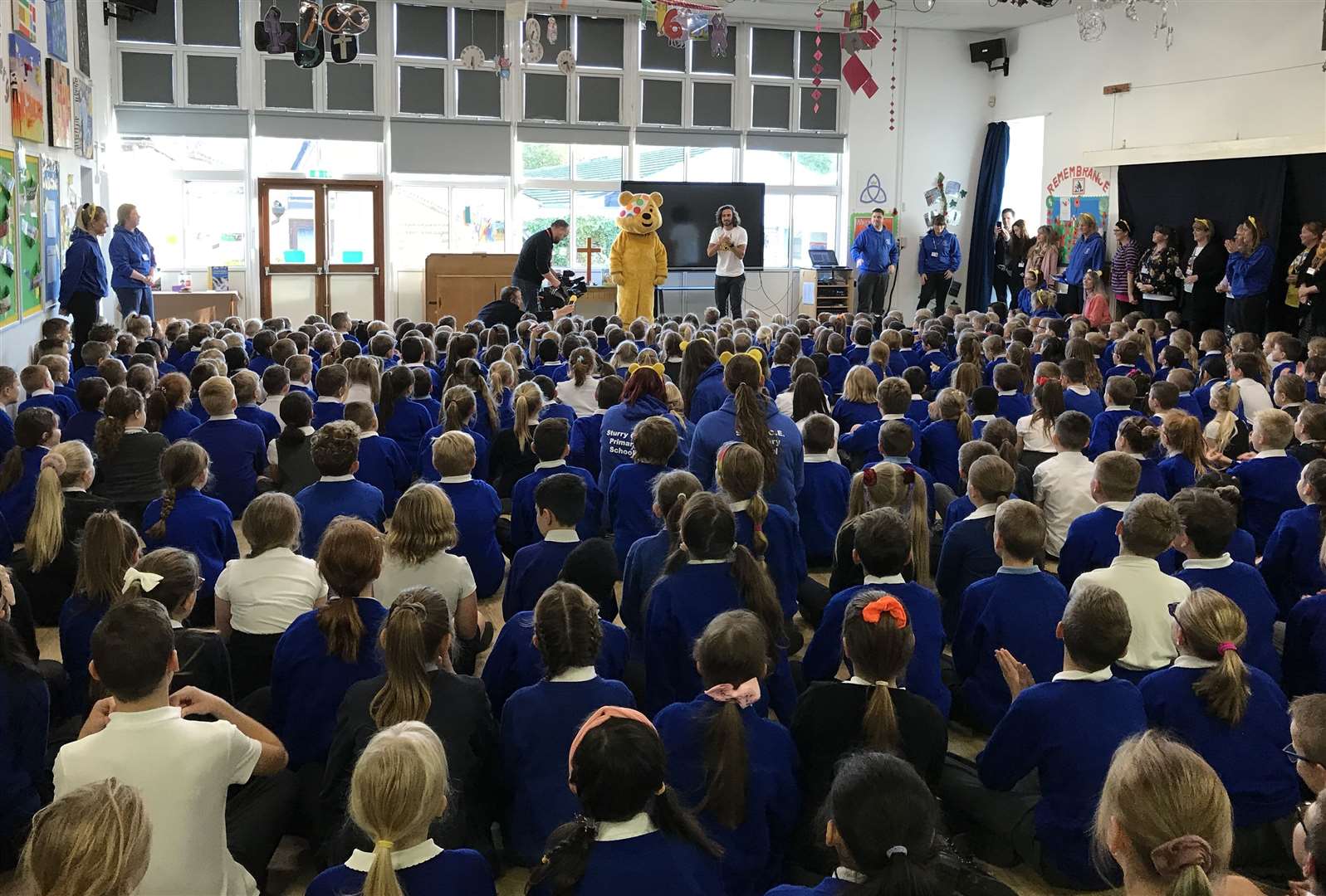 Joe Wicks at Sturry C of E School, near Canterbury. Pic: BBC Children in Need (21626255)