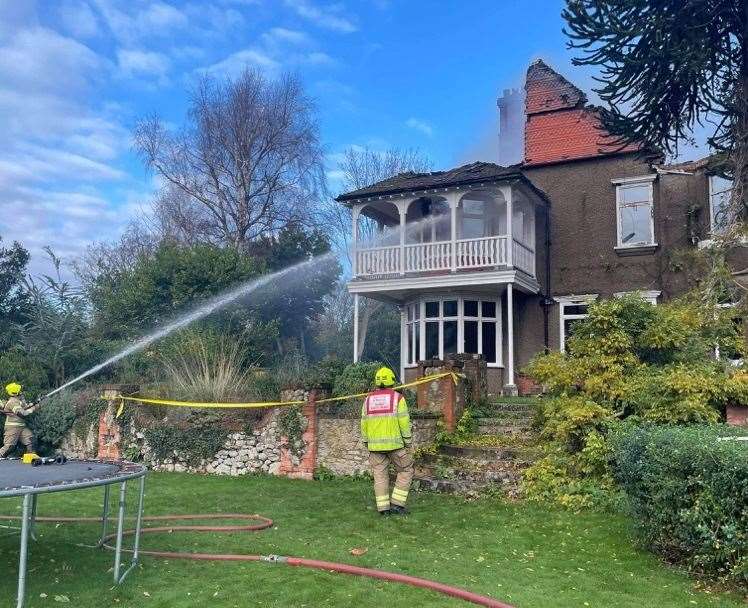 Fire, ambulance and police attended the blaze