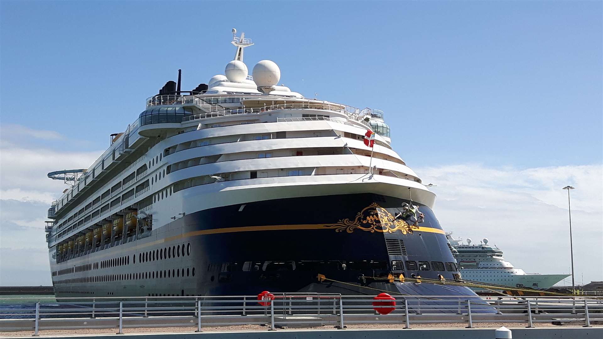 The ship, as viewed from Marina Pier in Dover two months ago