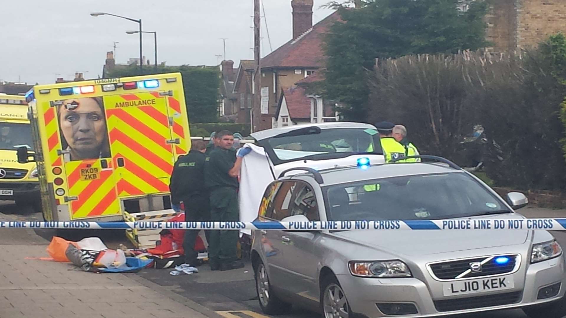 Emergency crews treat man seen on fire in Herne Bay