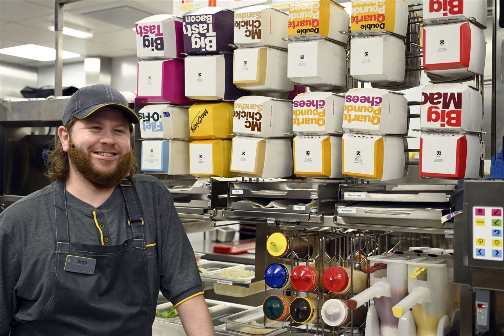 Senior reporter Rhys Griffiths spent the afternoon working at the Cheriton branch of McDonald's...24 years after he worked at the chain as a teenager. All pictures: Barry Goodwin