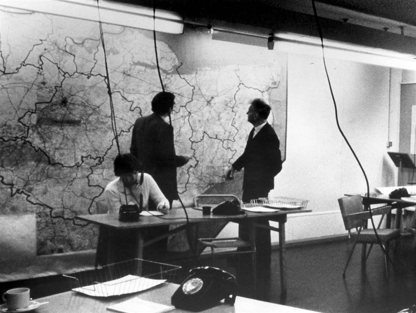 A nuclear bunker was even constructed under the canteen at the Kent County Council headquarters in Maidstone, pictured here in 1984