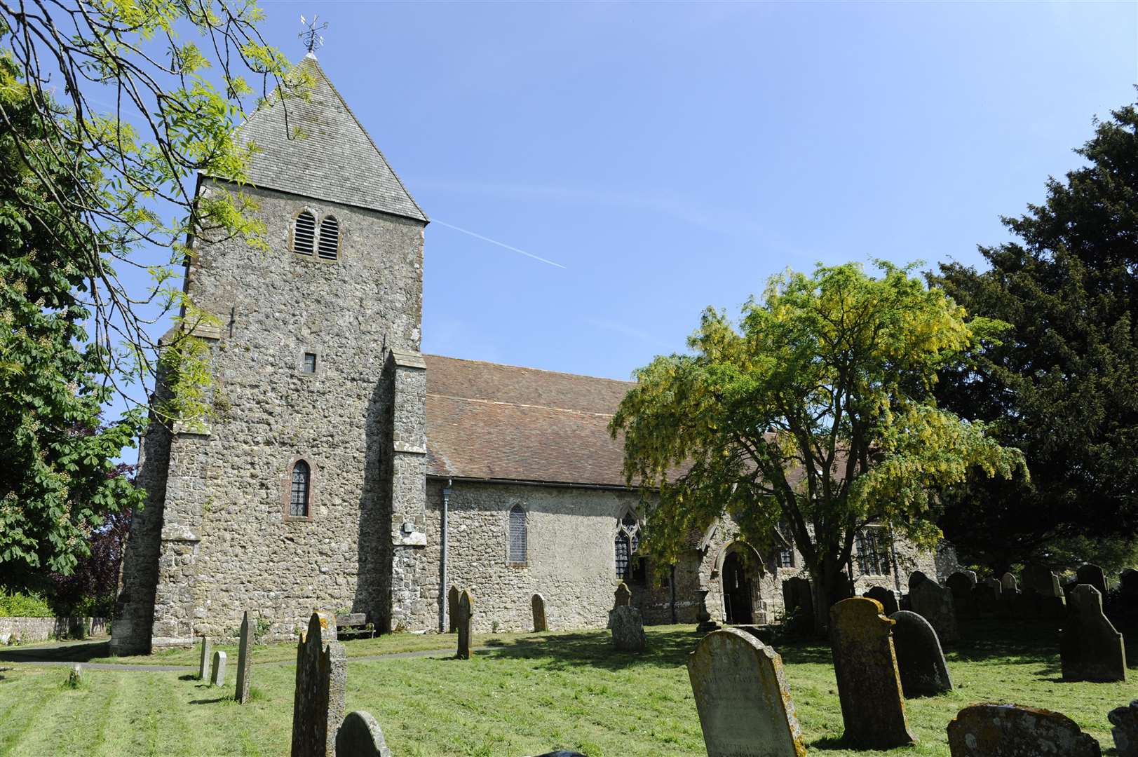 The St John the Baptist Church in Mersham - a vault within provides the final resting place for members of the Knatchbull family