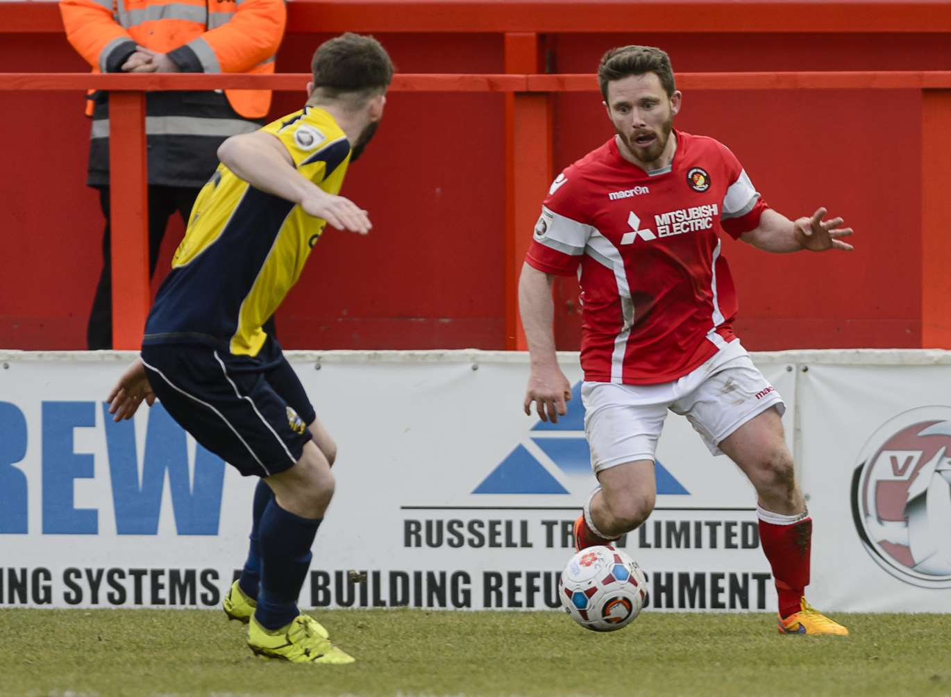 John Paul Kissock on the ball for Ebbsfleet against Gosport Picture: Andy Payton