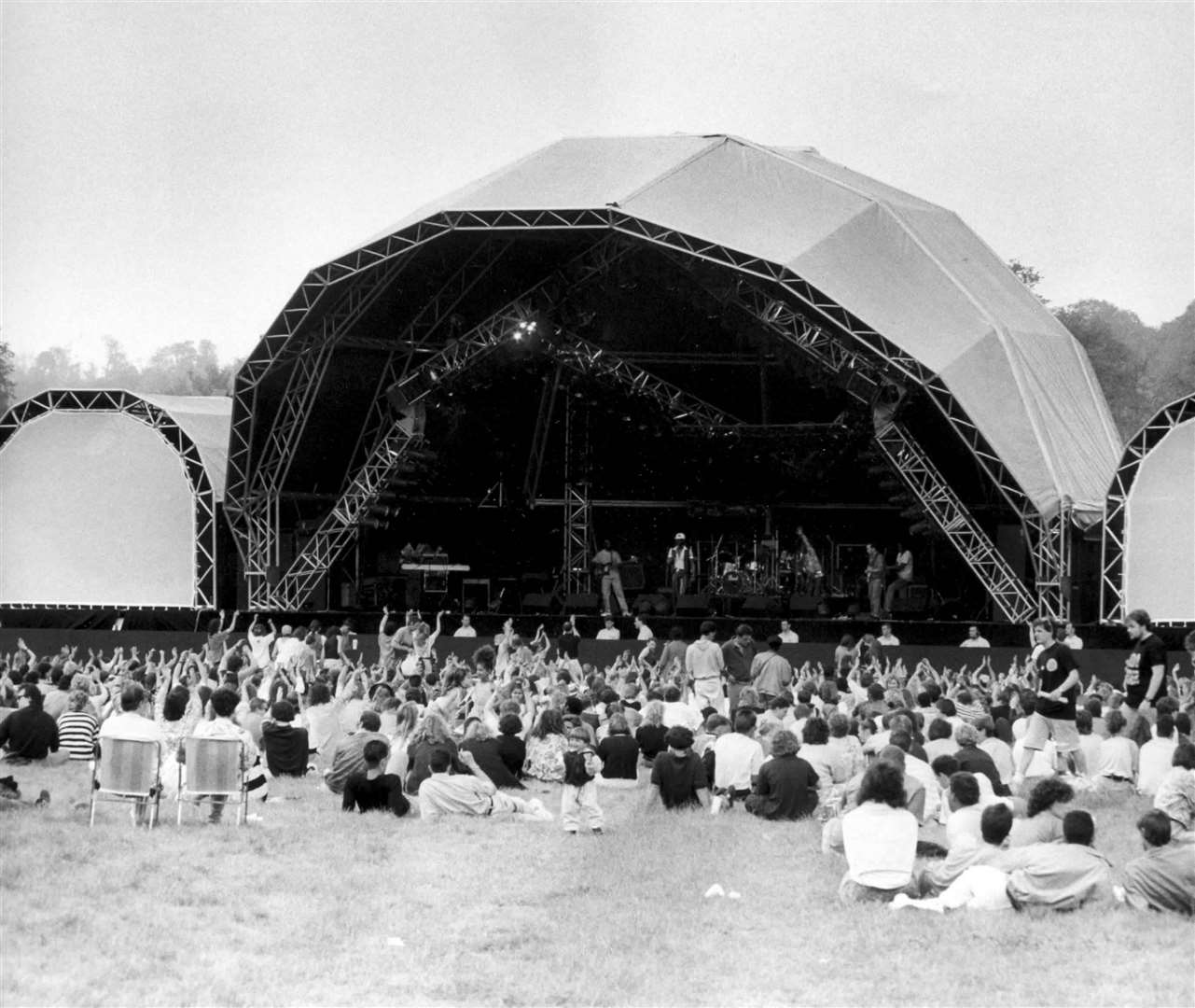 Lounging in front of the stage at Broome Park