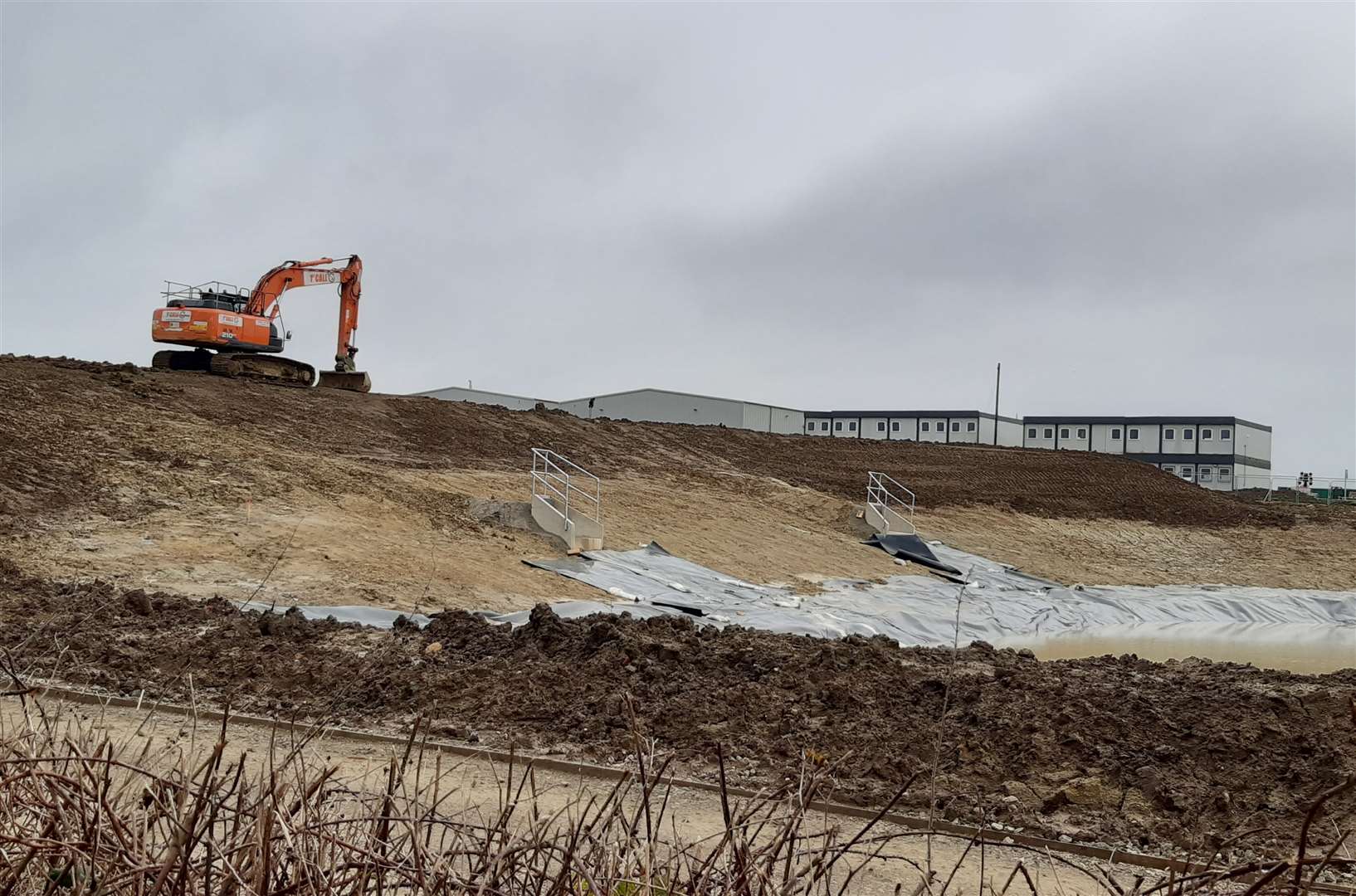 Work is still continuing on the site after heavy rain delayed the build