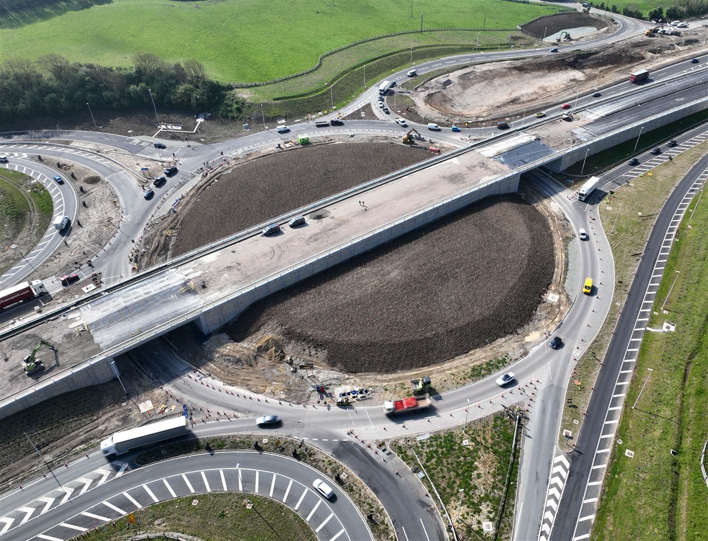 Progress on the multi-million-pound Stockbury Flyover in May 2024. Picture: Phil Drew