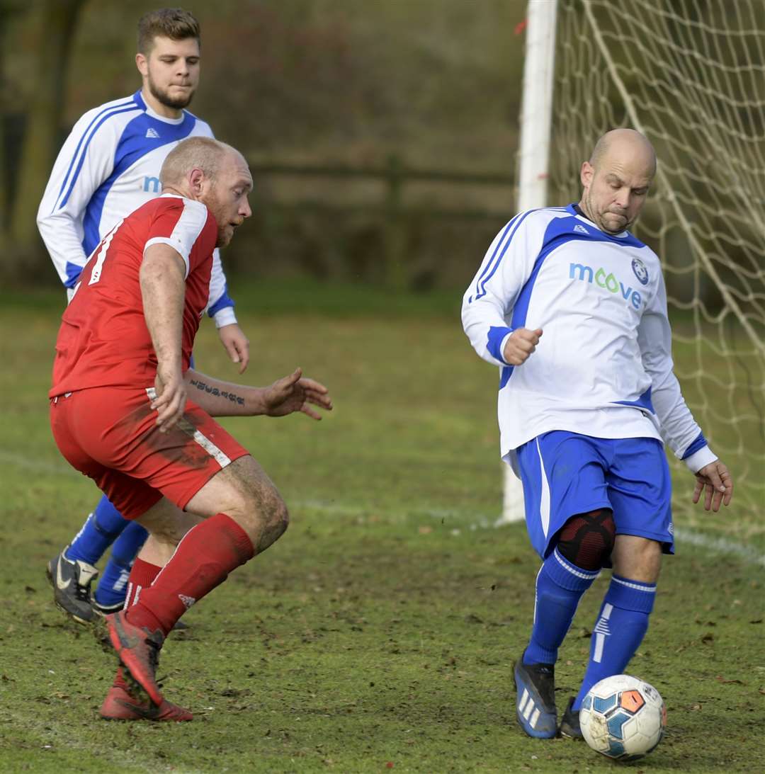 Moove (white) on the ball against AFC Tigers in Division 3. Picture: Barry Goodwin (42745143)