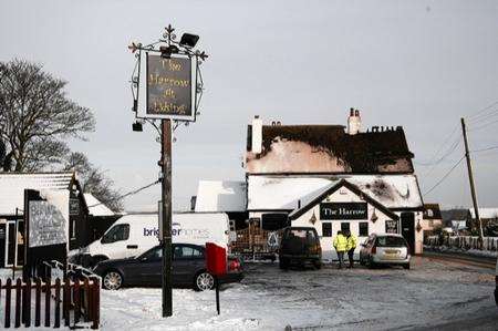 Fire at The Harrow pub in Lidsing