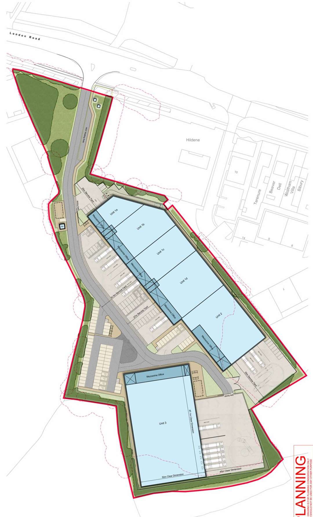 How Panattoni proposes to lay out the new development at the old Marley Tiles site