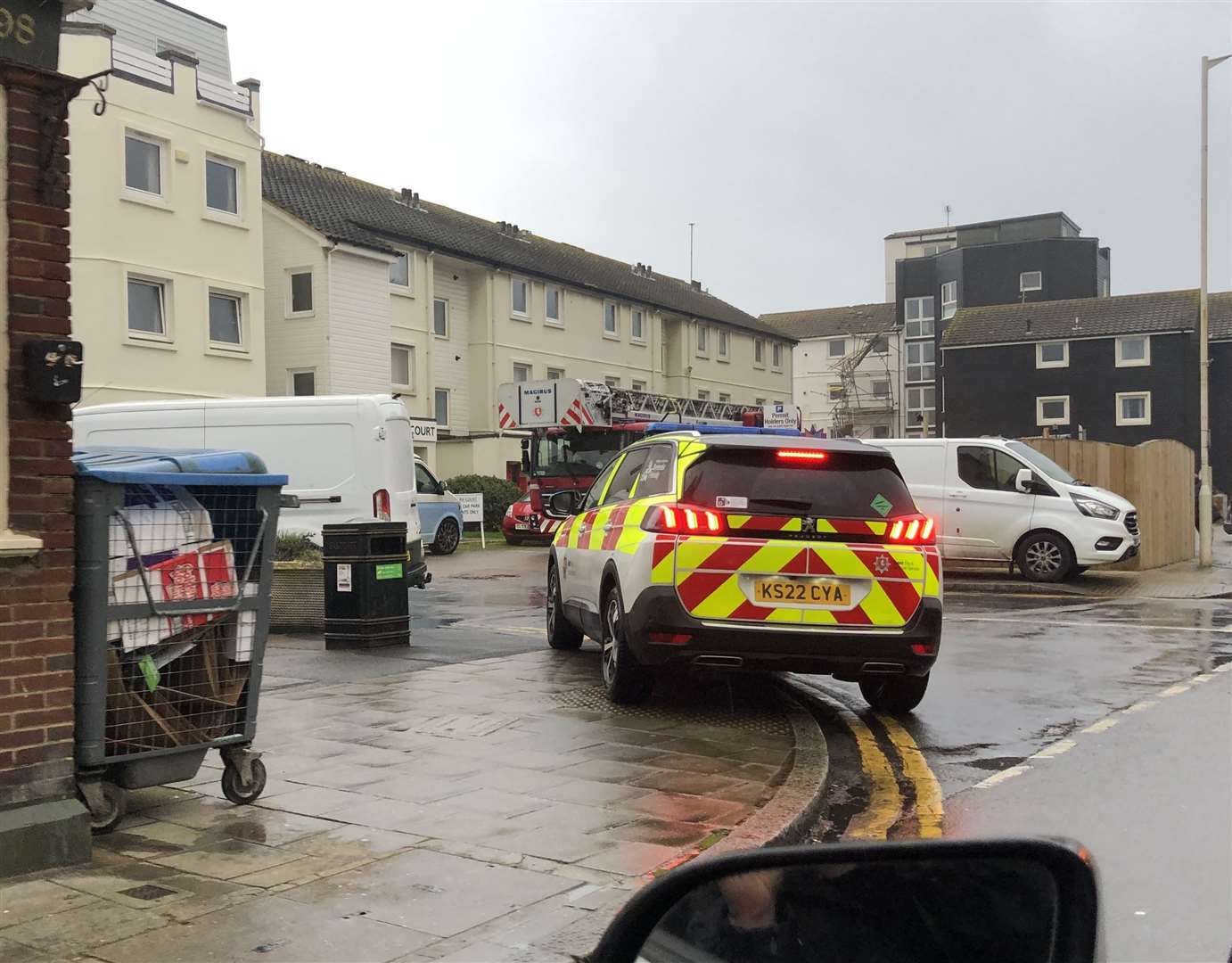 Fire crews are in Sandgate High Street