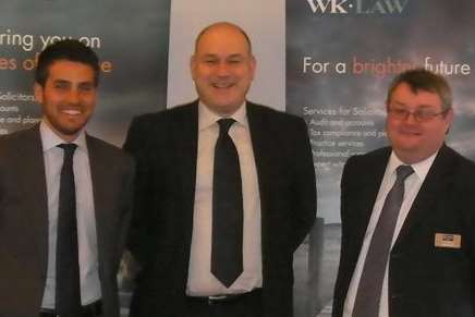 Dan Nixon, Rob Reynolds and Paul Nixon at the WKLaw breakfast at the Tudor Park, Bearsted