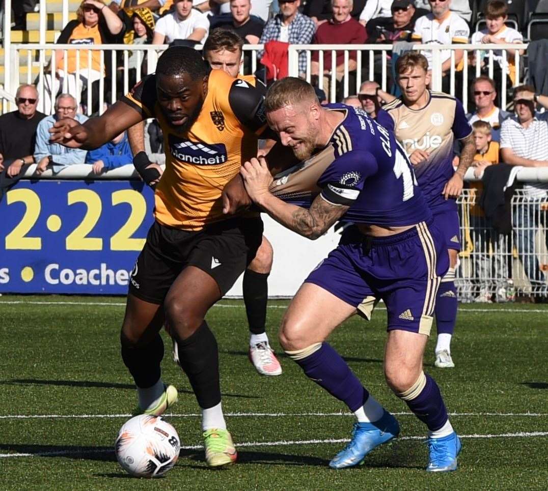 James Alabi looks to work an opening against FC Halifax. Picture: Steve Terrell