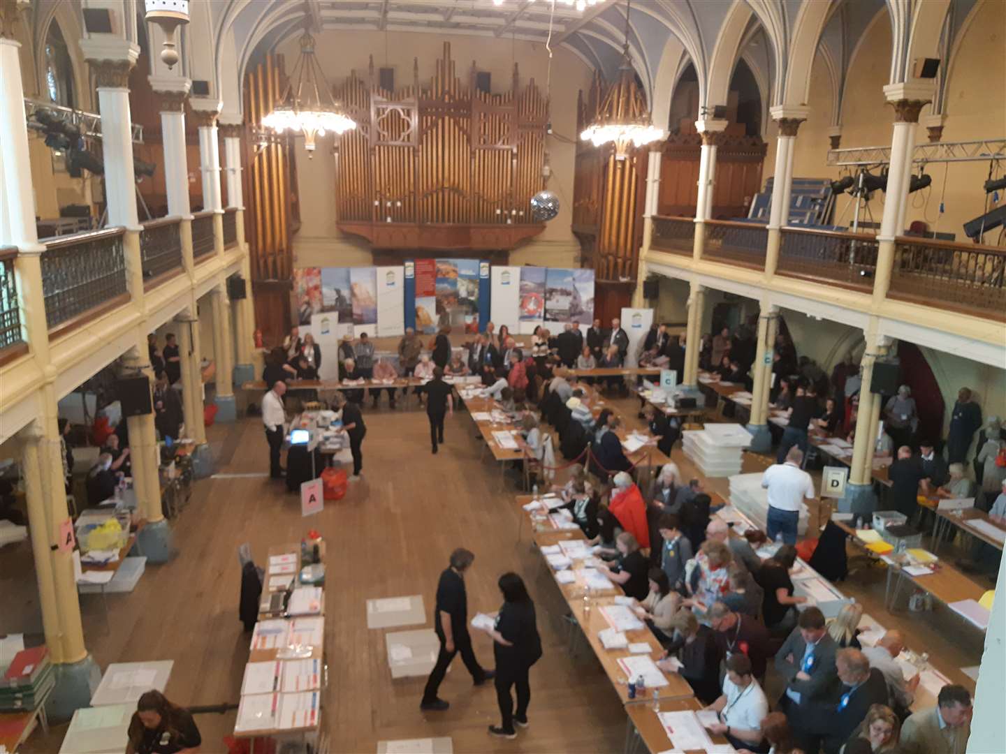 Today's election count at the town hall