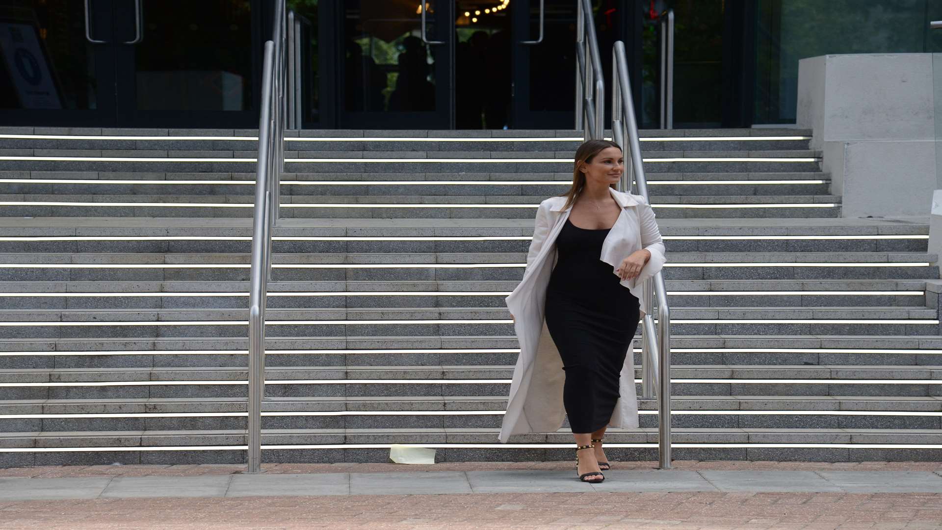 Sam Faiers outside Maidstone's Lockmeadow complex