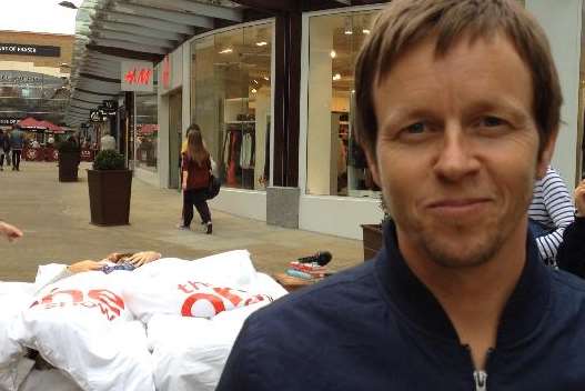 Michael Douglas was interviewing shoppers in Fremlin Walk