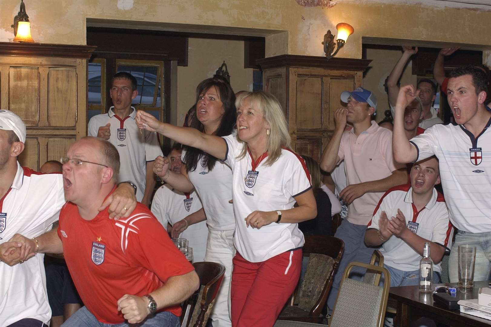 Fans at the Prince of Orange, Gravesend, watch England versus Croatia in Euro 2004