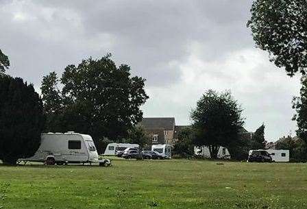 Travellers have moved onto Church Green in Gillingham