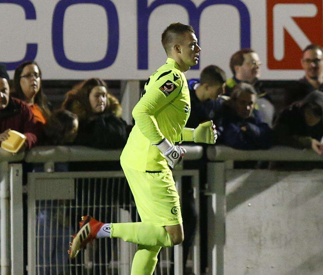 Goalkeeper coach Chris Lewington joins the action Picture: Andy Jones