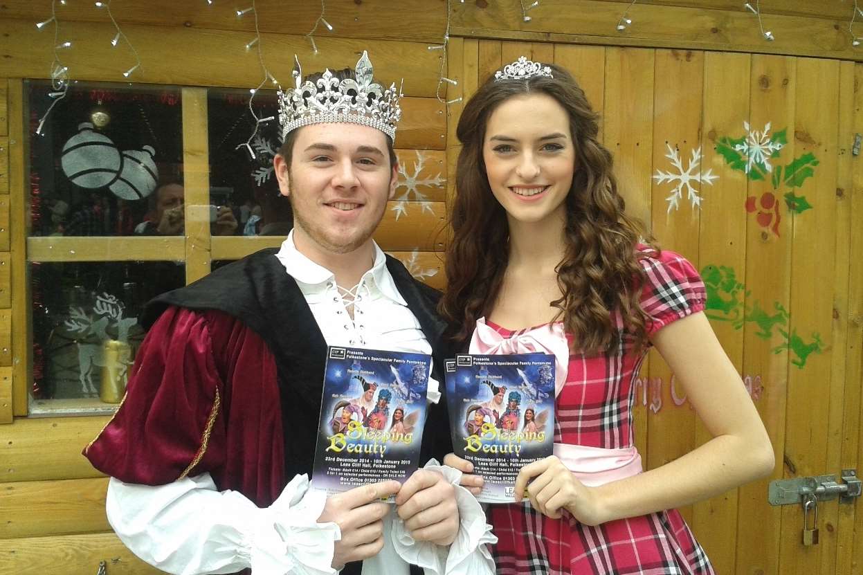 Prince Charming (Aiden Housten) and Sleeping Beauty (Georgia Taylor) in Sleeping Beauty, Folkestone's Leas Cliff Hall