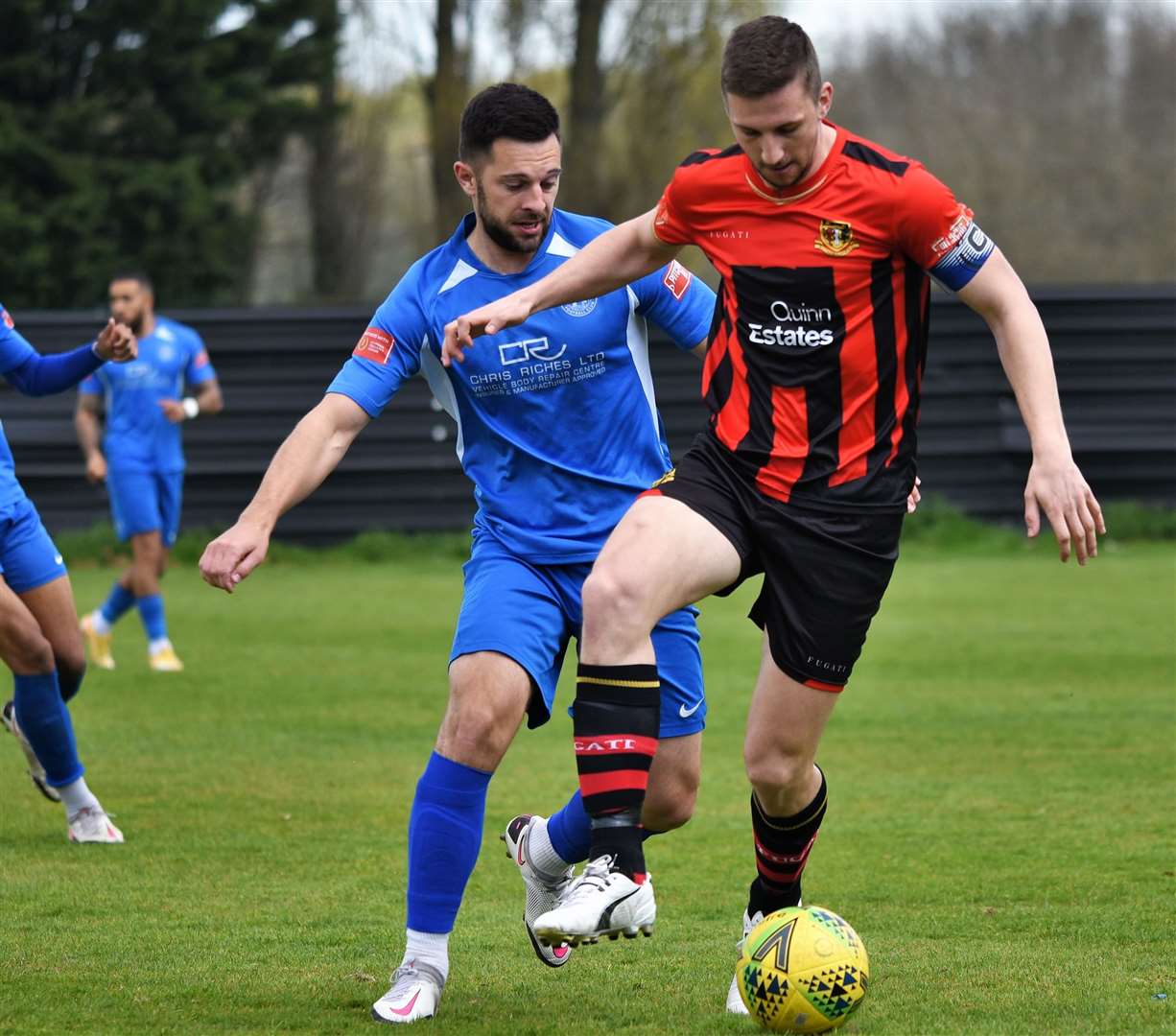 Herne Bay's Mike West up against Sittingbourne in their victory on Friday. Picture: Ken Medwyn