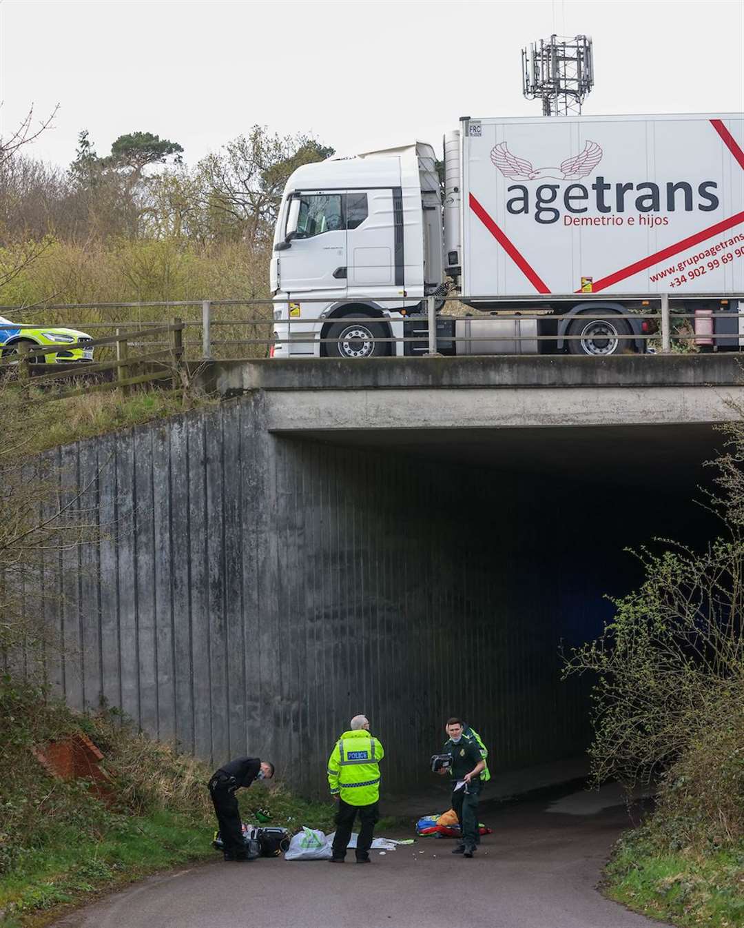 It is thought the man fell from a bridge in Hospital Road, Hollingbourne. Picture: UKNip