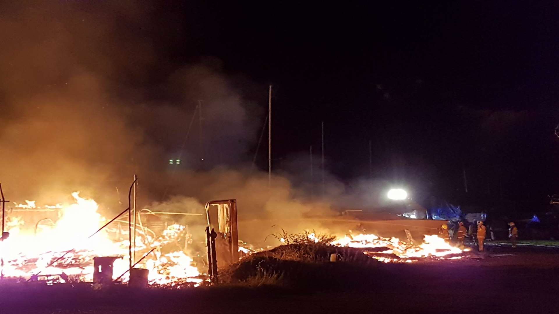 The fire at Iron Wharf boatyard. Picture: Dan Salter.