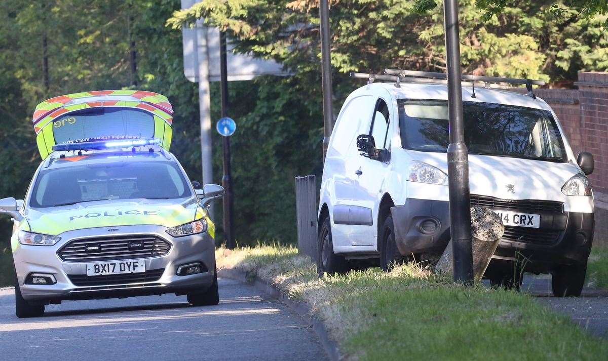 A man drove the wrong way up the A20 before crashing into a concrete bollard in Sidcup