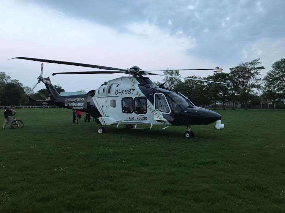 An air ambulance was sent to the scene. Pic: Andy Buck (1897296)