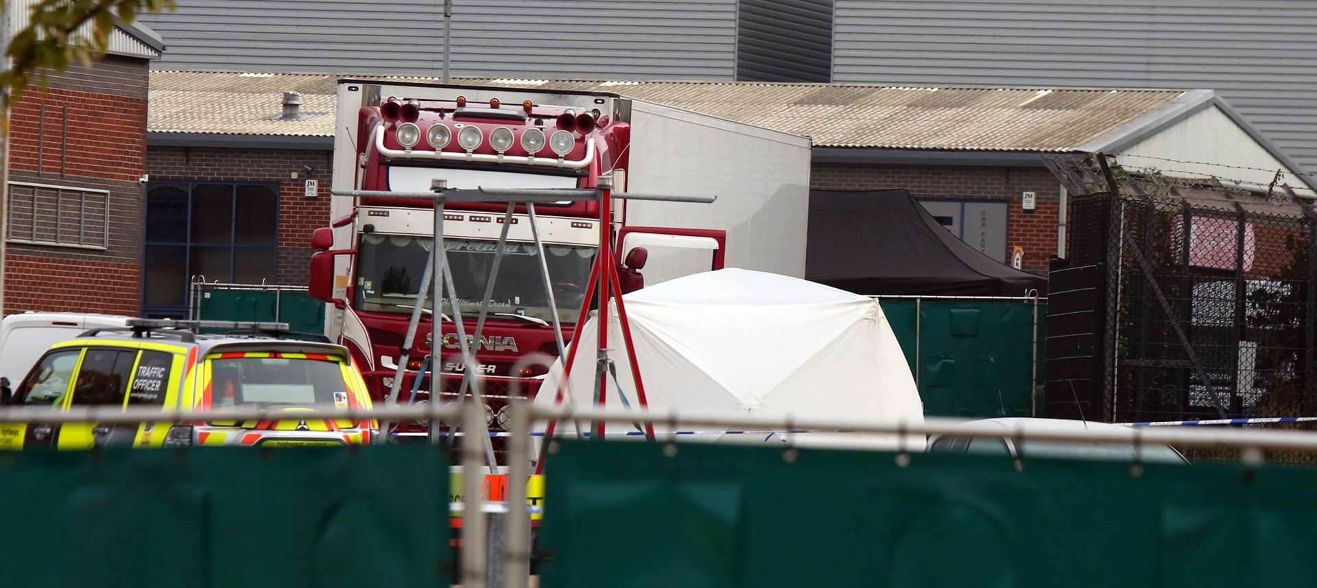 Police at the scene of the discovery in Thurrock, Essex Picture: UKNIP