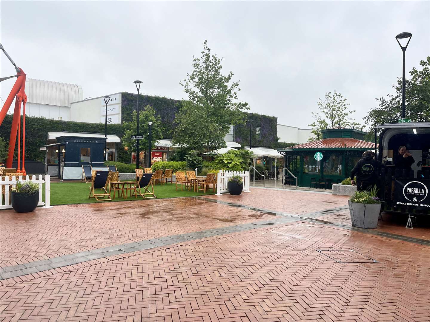 Nine wooden market stalls could be set up in the Ashford Designer Outlet’s extension