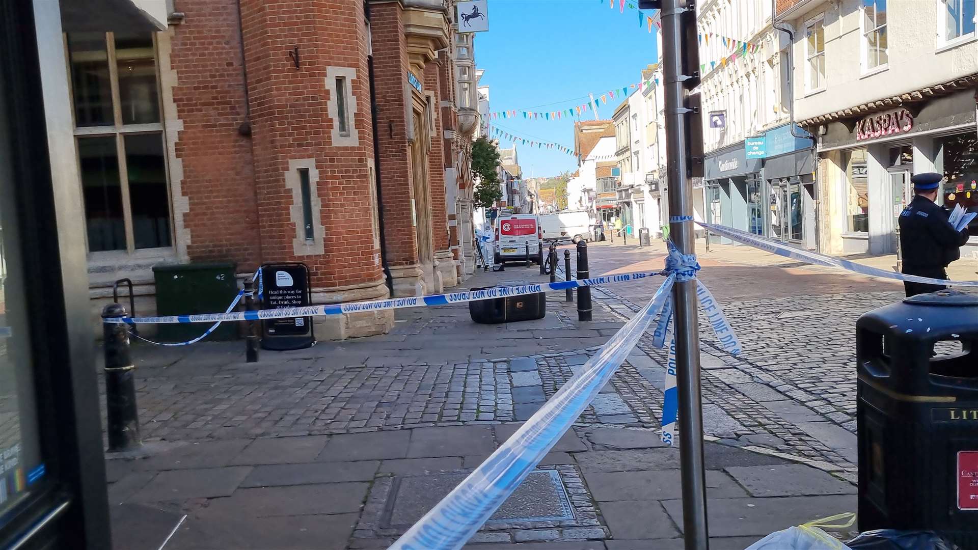 A huge cordon was put in place in Canterbury high street