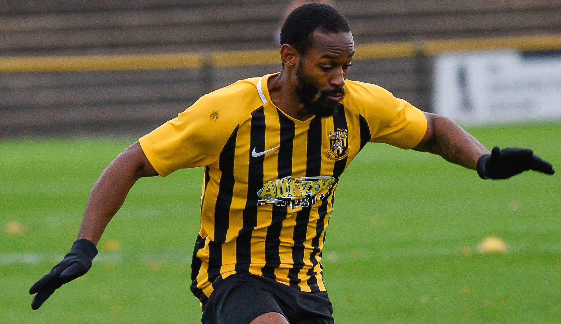 Folkestone Invicta striker Jerson Dos Santos Picture: Alan Langley