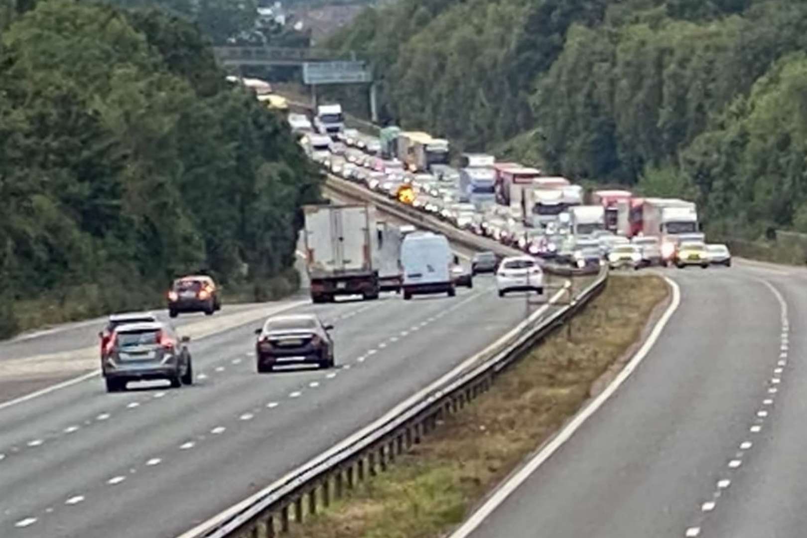 The motorway was shut briefly on Thursday evening. Picture: Barry Goodwin