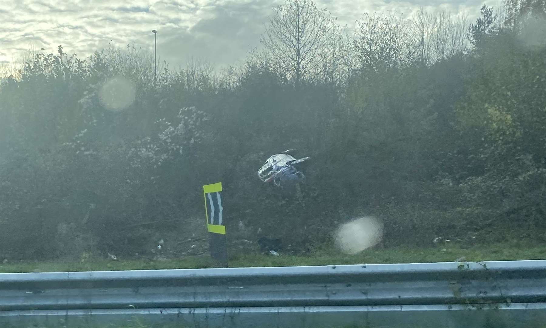 Upturned car on A289 Wainscott junction (60882967)