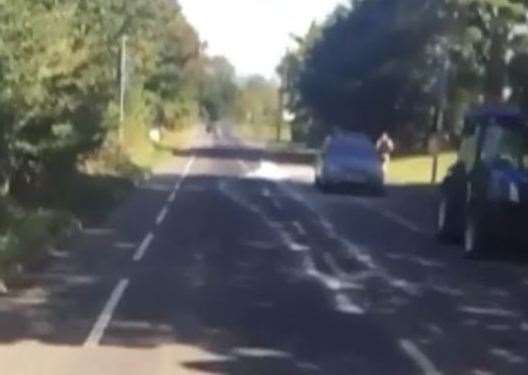 Oil has been spilt on the Sheppey Way in Bobbing