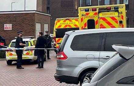 The emergency services are near Rochester train station. Picture: Alex Langridge